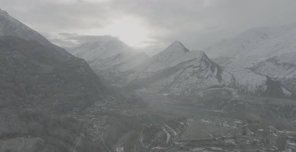 Hunza Valley Mountains landscape, Sunrise in Hunza Valley Mountains, north Pakistan, Gilgit-Baltista alt
