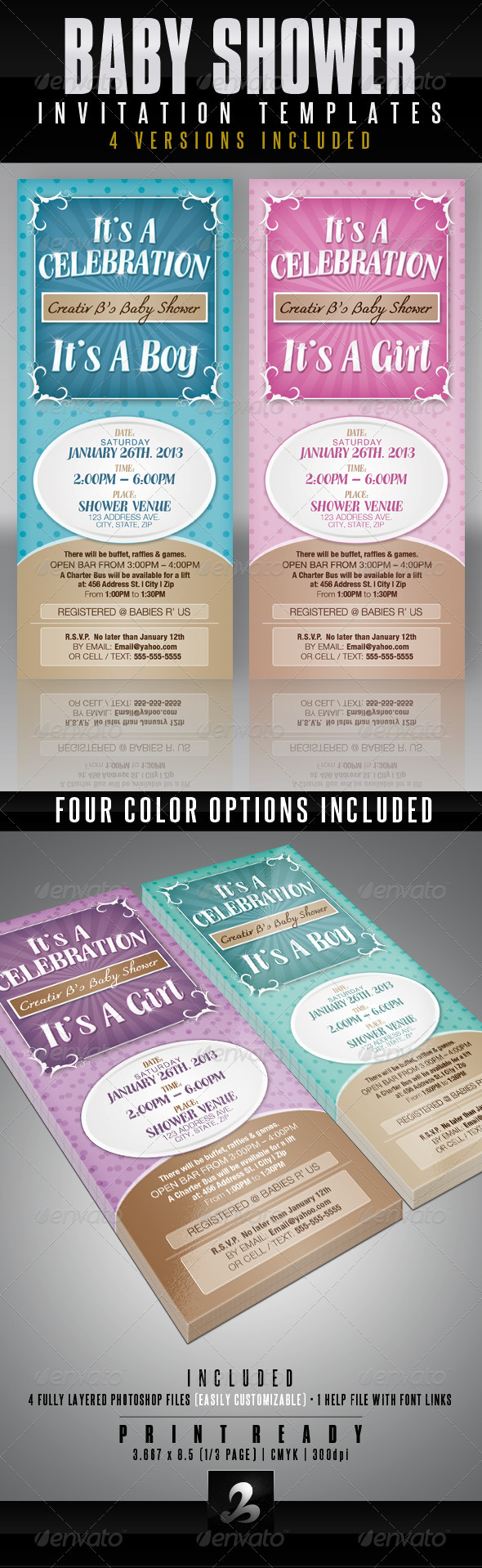 Baby Shower Invitation Templates - Invitations Cards & Invites