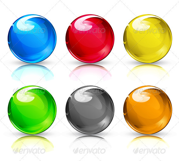 Glass marbles/button spheres - Decorative Vectors