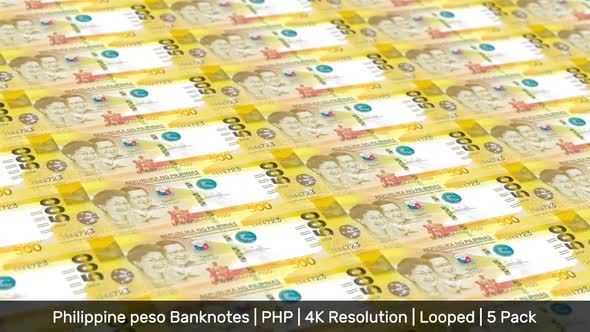 Philippines Banknotes Money / Philippine peso / Currency ₱ / PHP / 5 Pack - 4K alt