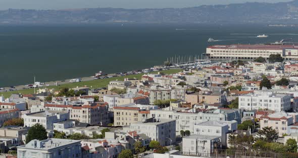 Lowering Aerial Shot of San Francisco Neighborhoods alt