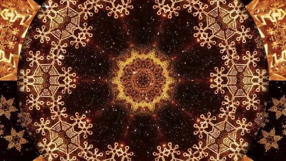 Golden Snowflakes Kaleidoscope