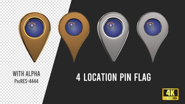 Nevada State Flag Location Pins Silver And Gold alt