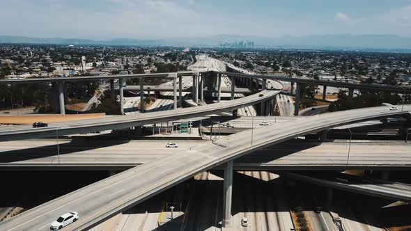Drone Flying Above American Judge Pregerson Road Junction