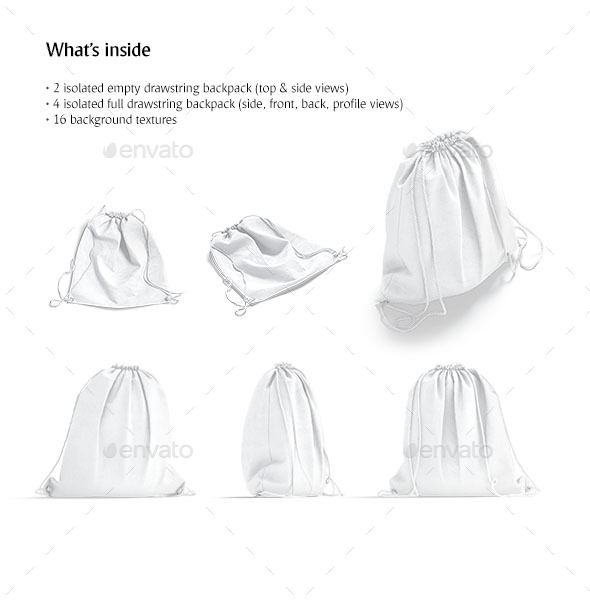 Drawstring Backpack Mockup by rebrandy GraphicRiver