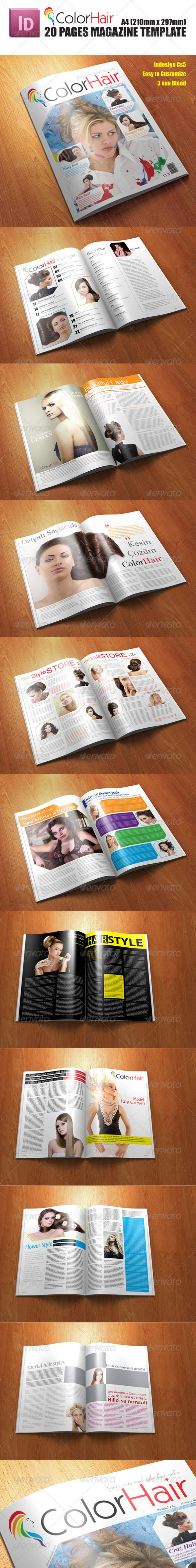 Color Hair Magazine Tepmlate - Magazines Print Templates