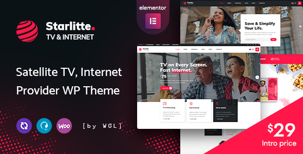 Starlitte - TV & Internet Provider WordPress Theme