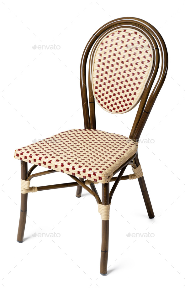 One garden chair isolated on white background Stock Photo by FabrikaPhoto