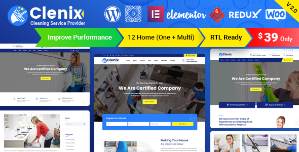 Clenix - Cleaning - ThemeForest 25009704