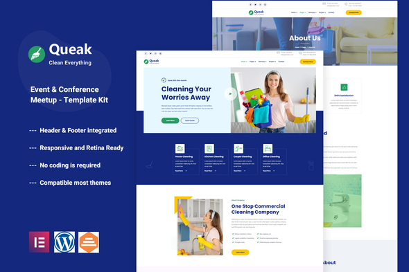 Queak - Cleaning - ThemeForest 32439997