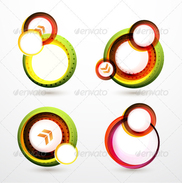 Vector Bubble Banner Set - Decorative Symbols Decorative