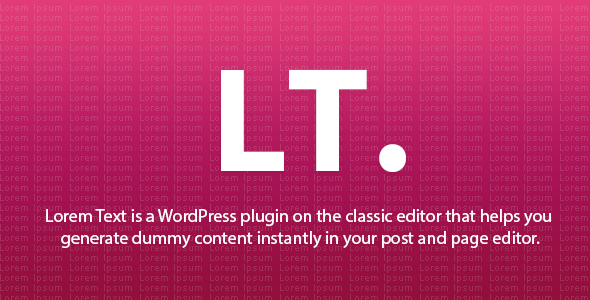 Lorem Text - WordPress Plugin - Classic Editor Addon