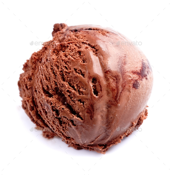 chocolate ice cream ball Stock Photo