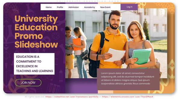 University Education Promo Video Displays template preview