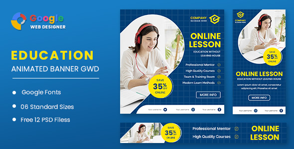 Online Course Animated Banner GWD