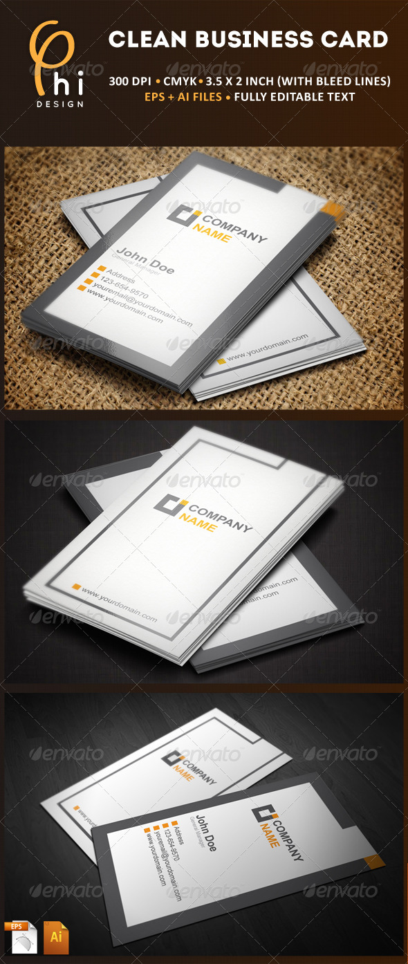 Clean Business Card - Corporate Business Cards
