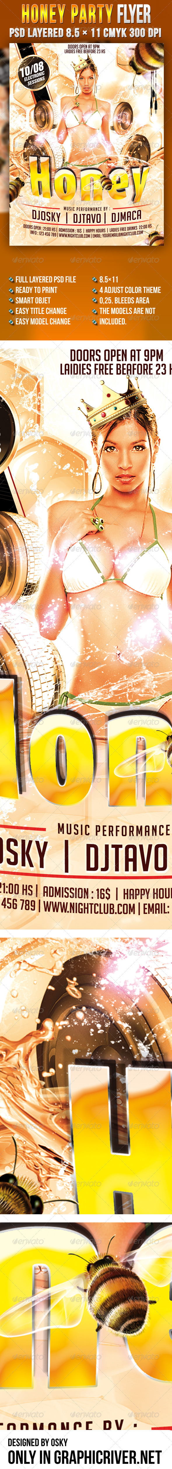 Honey Party Flyer - Clubs & Parties Events