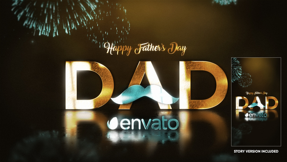 Fathers Day Golden - VideoHive 32491533