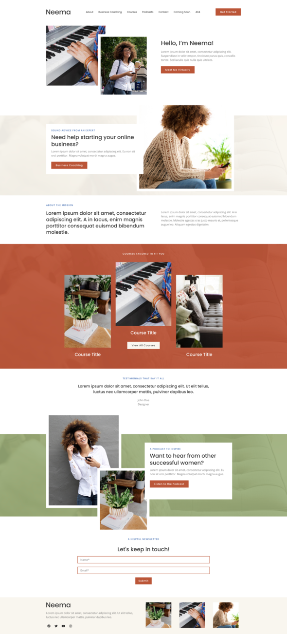 Neema - Business Coach Elementor Template Kit by KroxieDigital ...