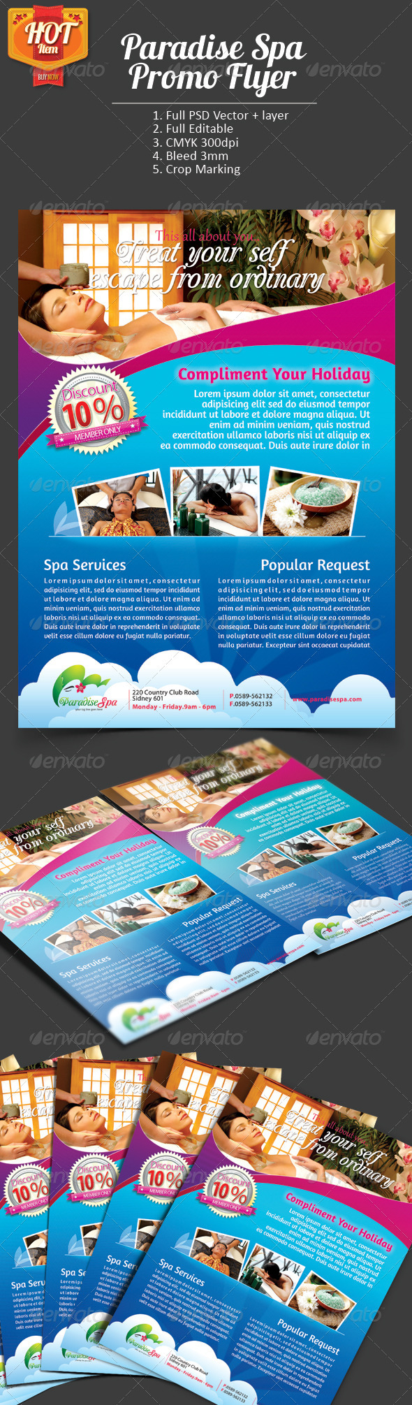 Paradise Spa Promo Flyer - Commerce Flyers