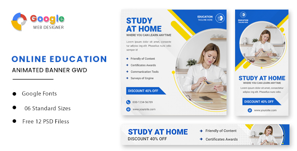 Education Online Animated Banner GWD