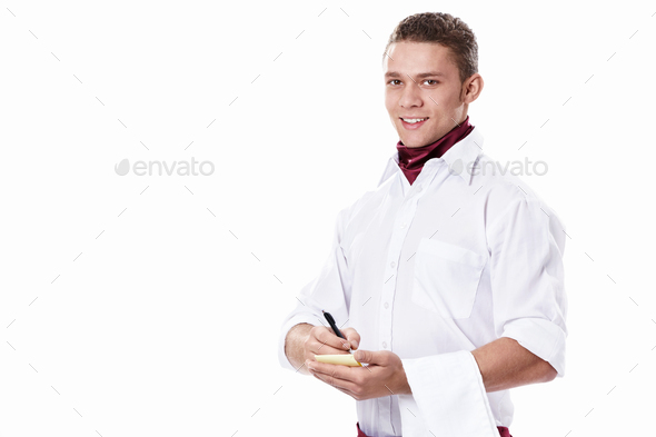 Attractive waiter - Stock Photo - Images