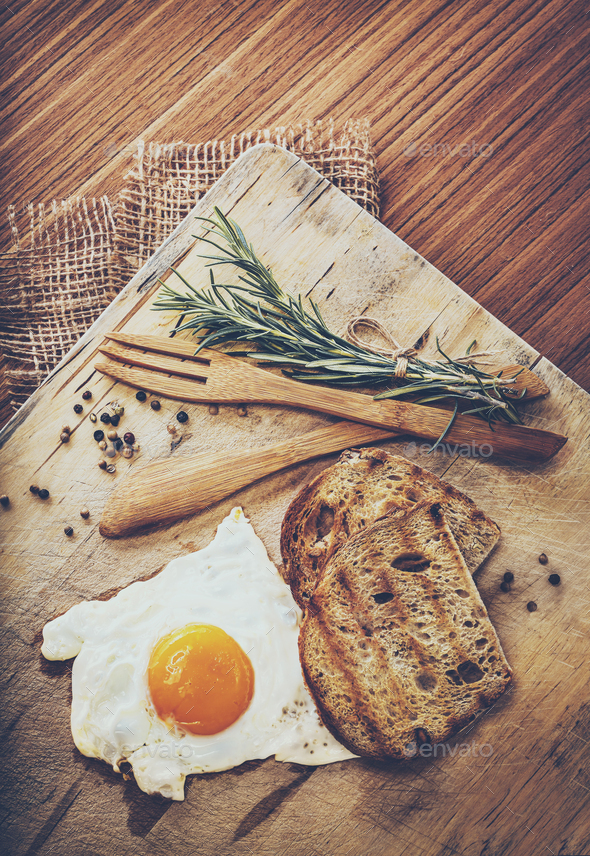 Tasty Morning Fried Egg - Stock Photo - Images
