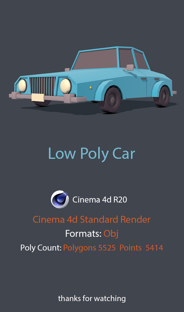 Low Poly Car - 3Docean 32512530