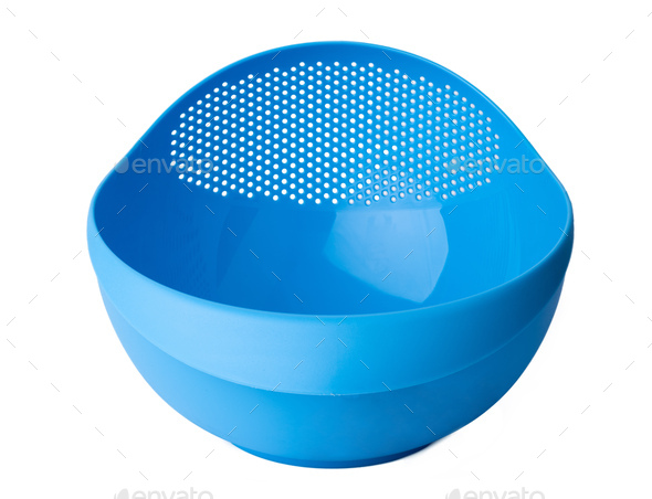 New Plastic Kitchen Colander Isolated On White Stock Photo By FabrikaPhoto   FZ0A8215 