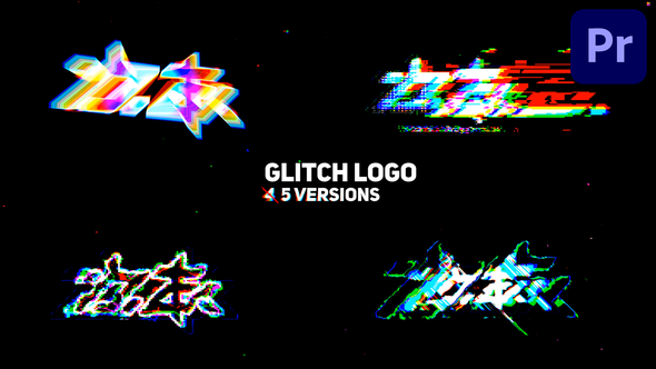 Glitch Logo 5in1 for Premiere Pro