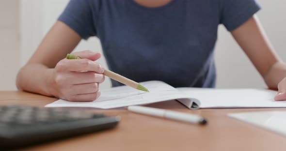 Woman Study on The Note at Home alt