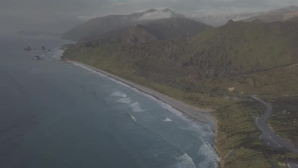 New Zealand west coast scenic aerial