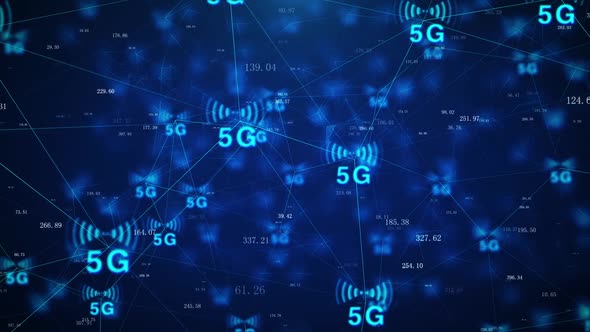 5g Signal Transmission Internet Of Things Network Node Connection alt