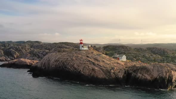 Coastal Lighthouse. Lindesnes Lighthouse Is a Coastal Lighthouse at the Southernmost Tip of Norway alt