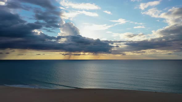 Jericoacoara Ceara Brazil. Scenic sand dunes and turquoise rainwater lakes alt