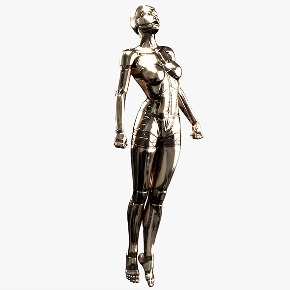 Silver Female Robot - 3Docean 32525903