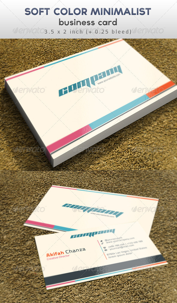 Soft Color Minimalist Business Card - Corporate Business Cards