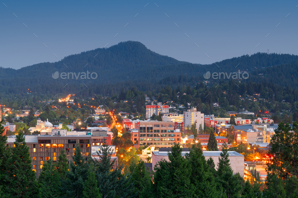 Eugene, Oregon, USA Downtown Cityscape