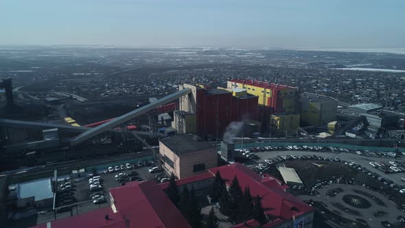 Mining and Processing Plant Among Polar City