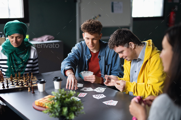 people playing cards images