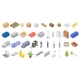 Warehouse Icons Set Isometric Style
