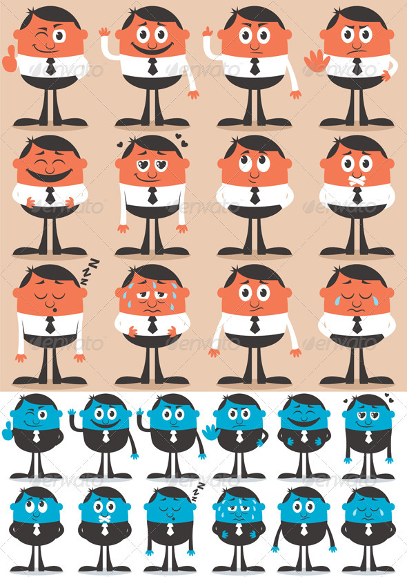 Character Emotions 2 - Characters Vectors