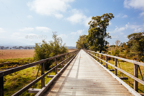 Lilydale to Warburton Rail Trail in Australia - Stock Photo - Images