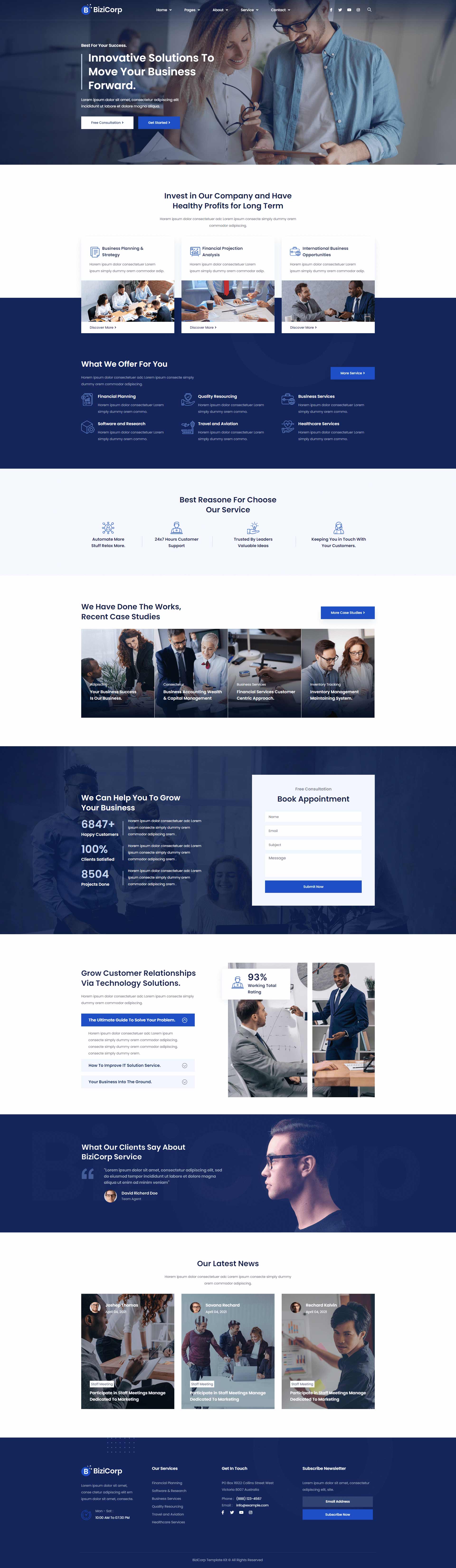 BiziCorp - Business Consulting Elementor Template Kit by radiantthemes