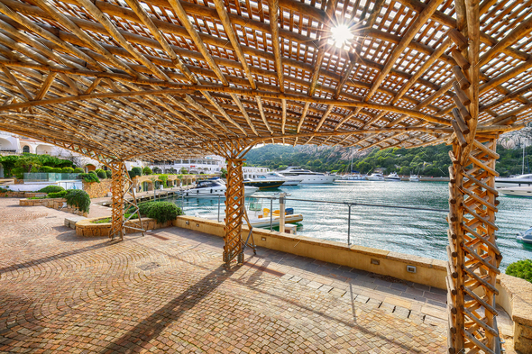 Awesome view on Palau port from popular travel destination Bear Rock (Roccia dell’Orso). - Stock Photo - Images