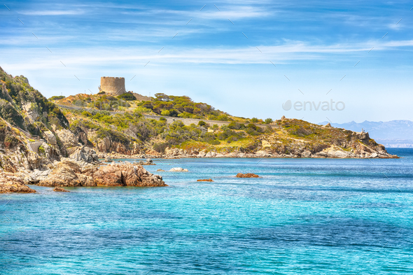 Gorgeous view of Torre di Longonsardo in Santa Teresa Gallura - Stock Photo - Images