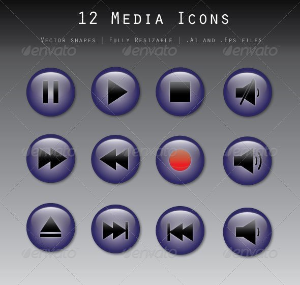 12 Media Icons - Media Icons