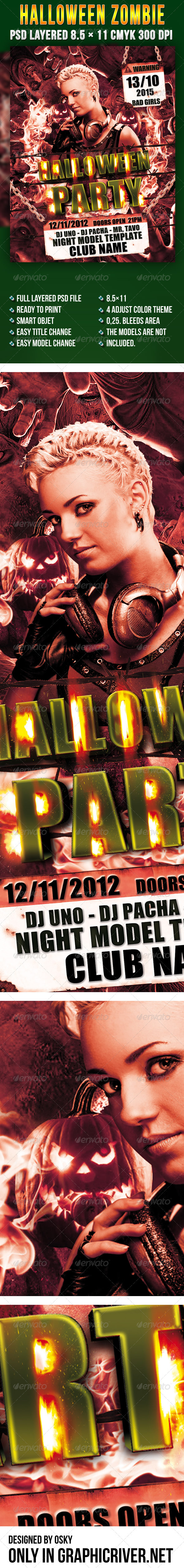 Halloween Zombie Flyer - Clubs & Parties Events