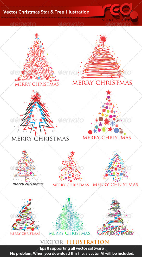 Stylised Christmas Tree Collection - Christmas Seasons/Holidays