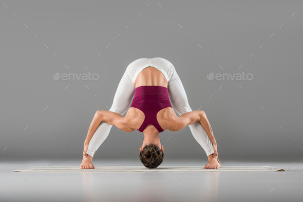 Standing Forward Bend pose yoga workout.... - Stock Illustration [78075851]  - PIXTA